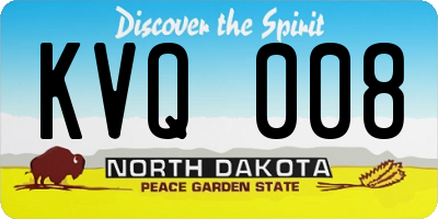 ND license plate KVQ008