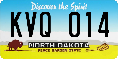 ND license plate KVQ014