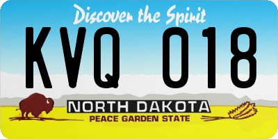 ND license plate KVQ018