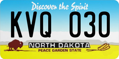 ND license plate KVQ030