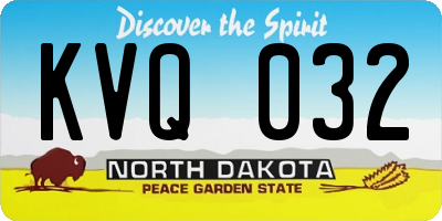 ND license plate KVQ032