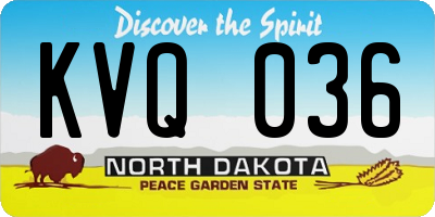 ND license plate KVQ036