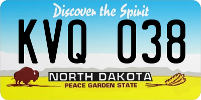 ND license plate KVQ038