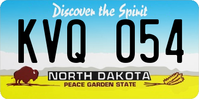 ND license plate KVQ054