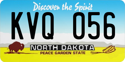 ND license plate KVQ056