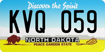 ND license plate KVQ059