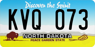 ND license plate KVQ073