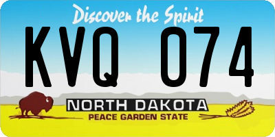 ND license plate KVQ074