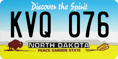 ND license plate KVQ076