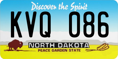 ND license plate KVQ086