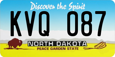ND license plate KVQ087