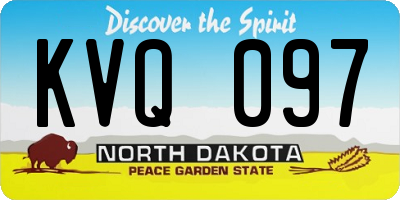 ND license plate KVQ097