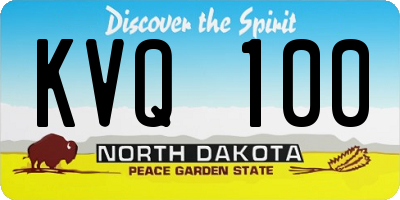 ND license plate KVQ100