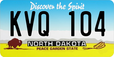 ND license plate KVQ104