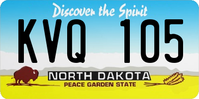 ND license plate KVQ105