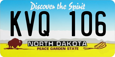 ND license plate KVQ106