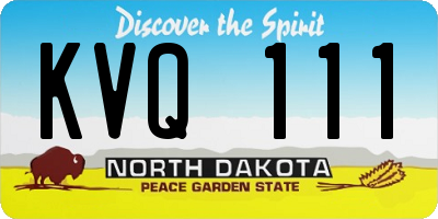 ND license plate KVQ111
