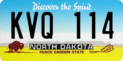 ND license plate KVQ114