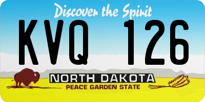 ND license plate KVQ126