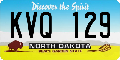 ND license plate KVQ129