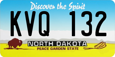 ND license plate KVQ132