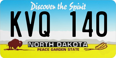 ND license plate KVQ140