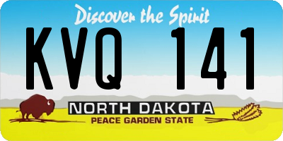 ND license plate KVQ141
