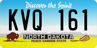 ND license plate KVQ161