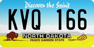 ND license plate KVQ166