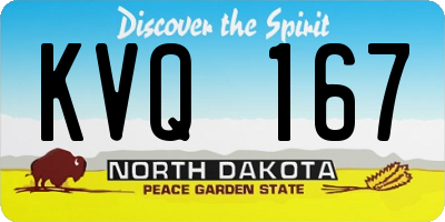 ND license plate KVQ167