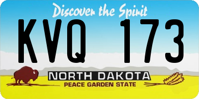ND license plate KVQ173