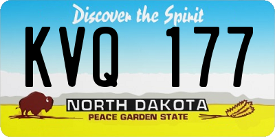 ND license plate KVQ177