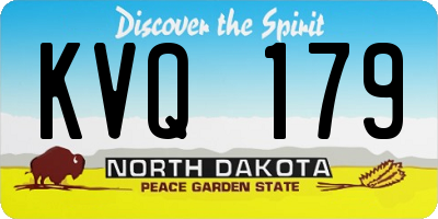 ND license plate KVQ179