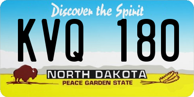 ND license plate KVQ180