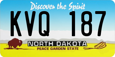ND license plate KVQ187