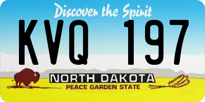 ND license plate KVQ197