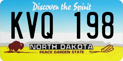 ND license plate KVQ198