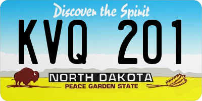 ND license plate KVQ201