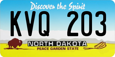 ND license plate KVQ203