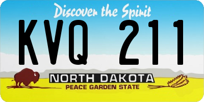 ND license plate KVQ211