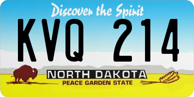 ND license plate KVQ214
