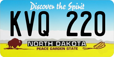 ND license plate KVQ220