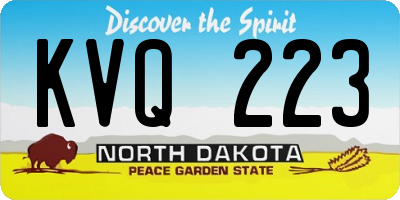 ND license plate KVQ223