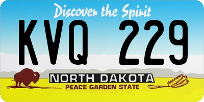 ND license plate KVQ229
