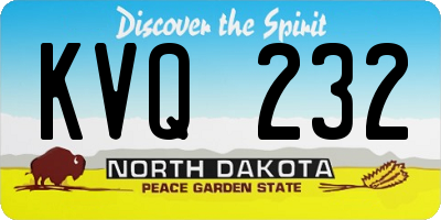 ND license plate KVQ232