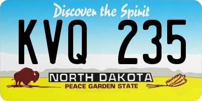 ND license plate KVQ235