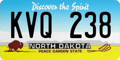 ND license plate KVQ238