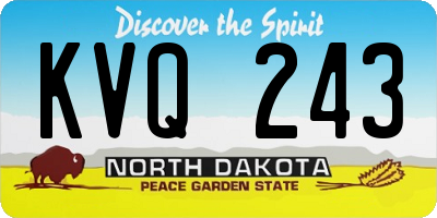 ND license plate KVQ243