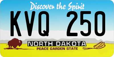 ND license plate KVQ250