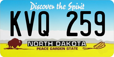 ND license plate KVQ259